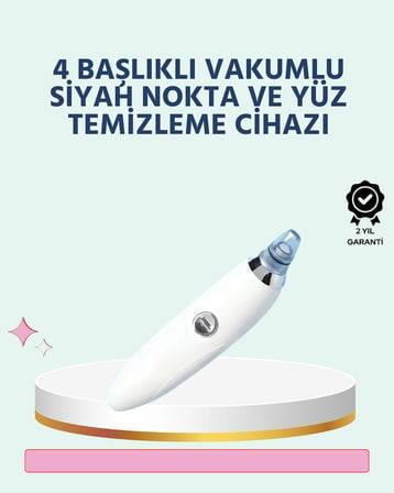 Cilt Dostu Vakumlu Siyah Nokta Temizleyici – Siyah Nokta, Yağ ve Makyaj Kalıntılarına Karşı