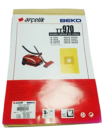 Magic Bags/ Mite Buster ve Arçelik Uyumlu S950-S959-S6960-S6970-BKS9509-9507-9595 Uyumlu Toztorbası