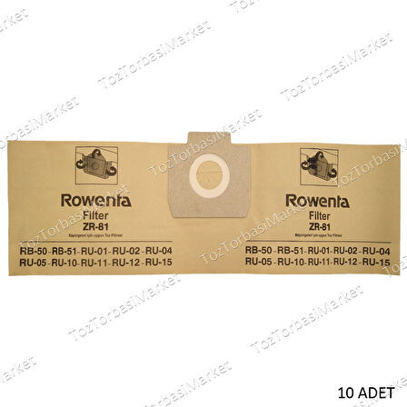 Magic Bags | Rowenta-RU505-ZR815-RB175-RB50-60-70-520-Modellere  Uyumlu Süpürge Toz Torbası-20 Adet