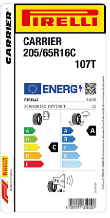 PİRELLİ 205/65R16C 107T CARRİER T01 YAZ LASTİĞİ ÜRETİM YILI:2023