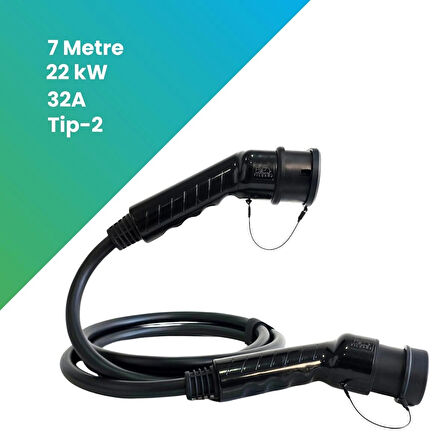 Filşarj Elektrikli Araç Şarj Kablosu Ac Tip-2 22 Kw (7 Metre )