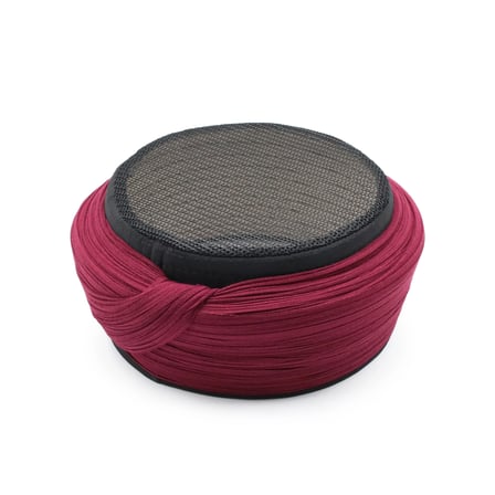 Fileli Sarık – Bordo Kumaş – Siyah Takke – Düz Sarım – Fileli – 5 Metre
