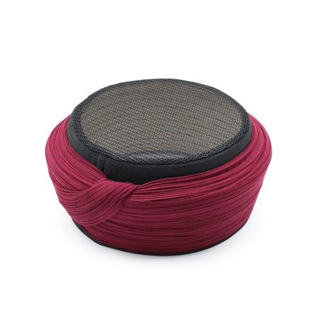 Fileli Sarık – Bordo Kumaş – Siyah Takke – Düz Sarım – Fileli – 5 Metre