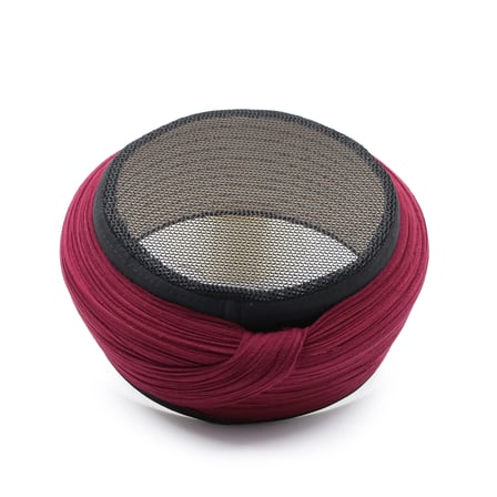 Fileli Sarık – Bordo Kumaş – Siyah Takke – Düz Sarım – Fileli – 5 Metre