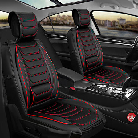 
Bmw 1 SERİSİ 118 Uyumlu Lüx Deri Oto Koltuk Kılıfı Ön Arka Set Antalya Serisi Siyah Kırmızı