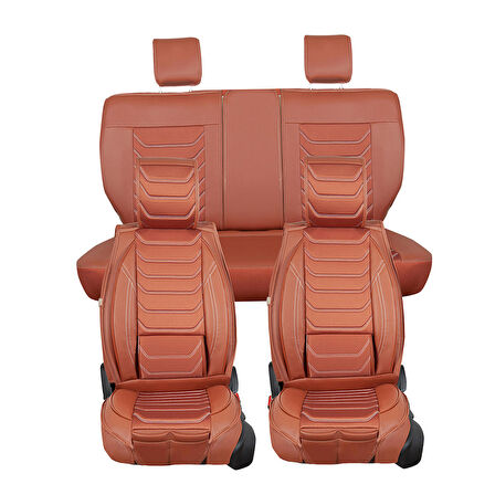 Seat Arona Uyumlu Lüx Deri Oto Koltuk Kılıfı Ön Arka Set Tarçın