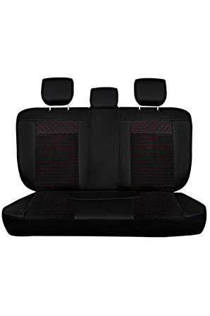 
Seat Cordoba Uyumlu Lüx Deri Oto Koltuk Kılıfı Ön Arka Set Siyah Kırmızı Elit Series