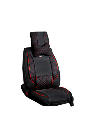 
Seat Cordoba Uyumlu Lüx Deri Oto Koltuk Kılıfı Ön Arka Set Siyah Kırmızı Elit Series