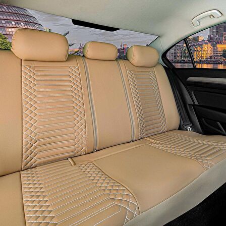 
Honda Legend Uyumlu Lüx Deri Oto Koltuk Kılıfı Ön Arka Set Bej Giydirme Tip