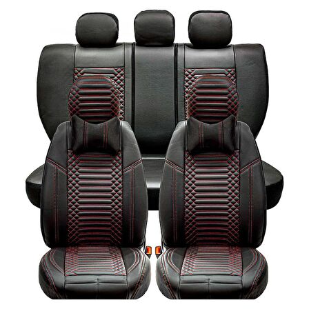 
Alfa Romeo Spider Uyumlu Lüx Deri Oto Koltuk Kılıfı Ön Arka Set Siyah Kırmızı Giydirme Tip