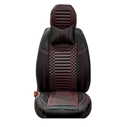 
Citroen C3 Uyumlu Lüx Deri Oto Koltuk Kılıfı Ön Arka Set Siyah Kırmızı Giydirme Tip