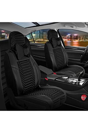 
Volkswagen Passat B7 Uyumlu Lüx Deri Oto Koltuk Kılıfı Ön Arka Set Siyah Giydirme Tip