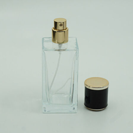 20 ADET BOŞ CAM PARFÜM ŞİŞE, 50 ML, KÜÇÜK KARE MODEL, ŞEFFAF