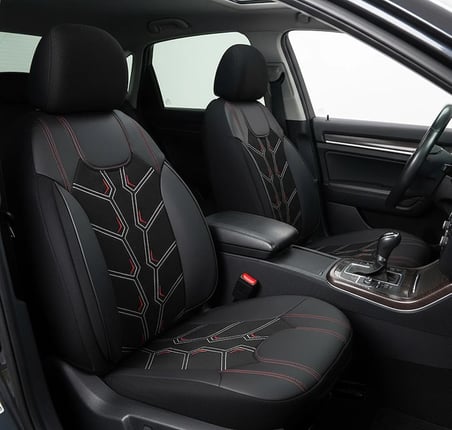 Volvo V40 Keten Oto Koltuk Kılıfı Ön Arka Set Dark Siyah Karma Serisi