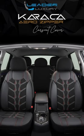 Volvo V40 Keten Oto Koltuk Kılıfı Ön Arka Set Dark Siyah Karma Serisi