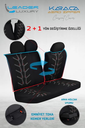 Volvo V40 Keten Oto Koltuk Kılıfı Ön Arka Set Dark Siyah Karma Serisi