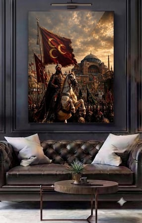 4MM TAMPERLİ UV BASKI GERÇEK CAM TABLO EV OFİS DUVAR DEKOR HEDİYELİK TABLO UHD Premium Marka deluxe  SAĞLAM CANLI FSM 1453 AYASOFYA FATİH 