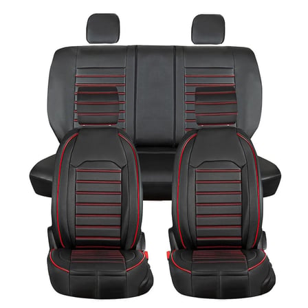 Hyundai Bayon Full Deri Oto Koltuk Kılıfı Ön Arka Set Original Serisi Siyah Kırmızı