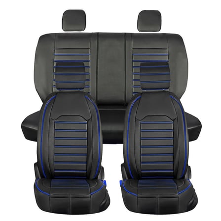Seat Leon Sport Up Full Deri Oto Koltuk Kılıfı Ön Arka Set Original Serisi Siyah Mavi