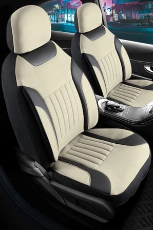 BMW 3 Serisi 320d xDrive GT Tay Tüyü Oto Koltuk Kılıfı Fermuarlı Ön Arka Set Bej Edition
