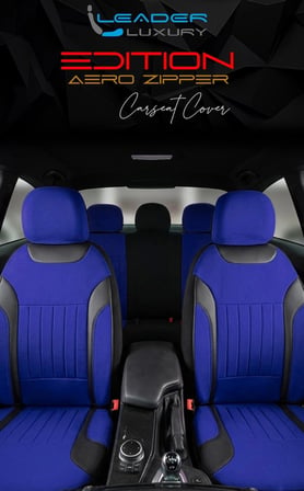 Dacia Duster 2021-2024 Tay Tüyü Oto Koltuk Kılıfı Fermuarlı Ön Arka Set Mavi Edition