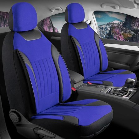 Peugeot 106 XS Tay Tüyü Oto Koltuk Kılıfı Fermuarlı Ön Arka Set Mavi Edition