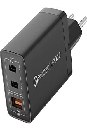 Oneplug 67w 3-port Gan Technology Fast Charger Si?yah