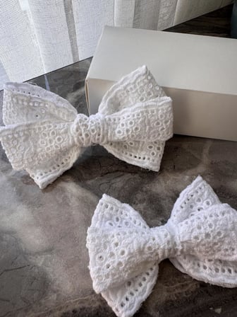 2'li Fisto Fiyonk Toka Seti - Beyaz  (10 cm & 7 cm)