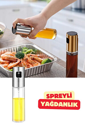 Spreyli Cam Yağdanlık Yağ Sirke Limon Püskürtme Yağdanlığı 100 Ml