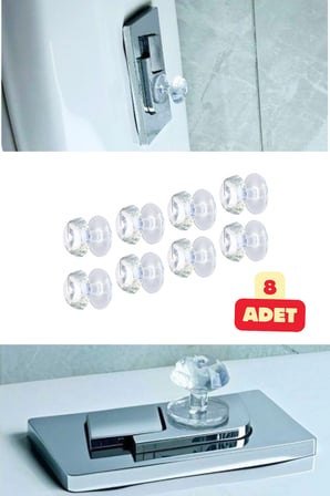 8 Adet Dolap Çekmece Kristal Tasarımlı Tutacak Set Pratik Yapışkanlı Mobilya Kulpu Buton Tutacağı