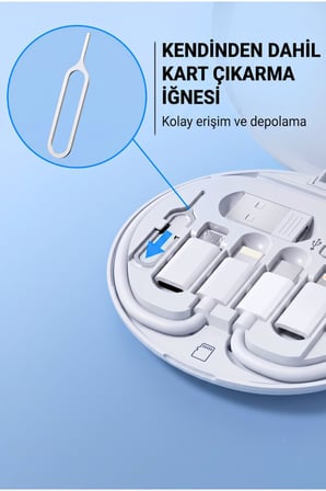 Çok Fonksiyonlu Düzenleyici Kutu Seyahat Tatil Pratik Şarj Kiti Telefon Standlı Çoklu Adaptör Uyumlu