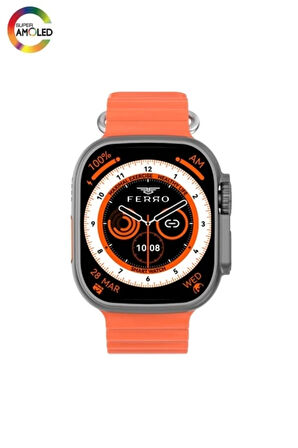 FSW1116 Siyah Kasa Unisex 49mm Yeni Sürüm AMOLED Ekran Akıllı Kol Saati