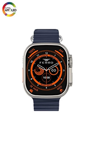 FSW1116 Siyah Kasa Unisex 49mm Yeni Sürüm AMOLED Ekran Akıllı Kol Saati