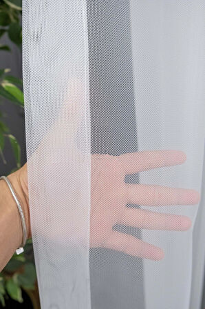 Arne Desen Etek İşlemeli Sade Düz Yeni Desen Tasarım 1/2 Kat Pileli Tül Perde