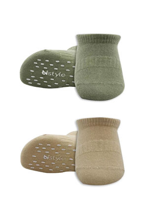 2'li Sneakers Kaymaz Colours Penye Çorap Bs20104 Nil Bej