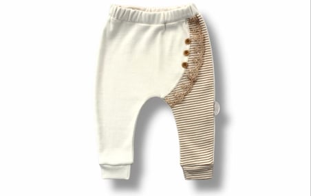3-6 6-9 9-12 Ay Minik Sincap Nakışlı Şapkalı Uzun Kollu Sweatli 3lü Kız Bebek Takımı Kahverengi