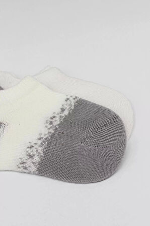 2'li Penye Sneakers Çorap Bs20105 Ekru Gri