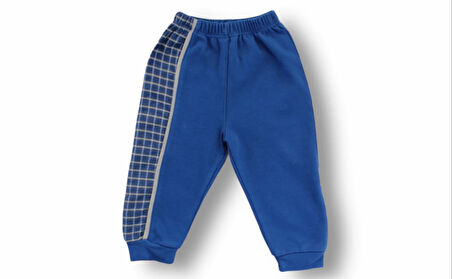 3-6 6-9 9-12 Ay Cep Saat Nakışlı Şapkalı Uzun Kollu Sweatli 3lü Erkek Bebek Takımı Mavi