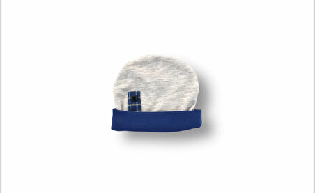 3-6 6-9 9-12 Ay Cep Saat Nakışlı Şapkalı Uzun Kollu Sweatli 3lü Erkek Bebek Takımı Mavi