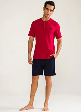 D's Damat 02000 Kısa Kol 3'lü Erkek Pijama Takımı