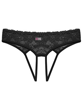 Azze  Büyük Beden Dantelli Kadın Siyah  Külot