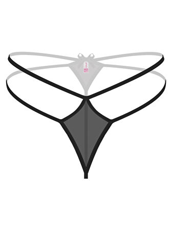 Azze  Büyük Beden Siyah  String Külot