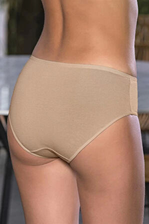Pamuklu Yüksek Bel Slip Külot Ten (brf2966)
