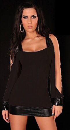 B100984 Seksi Mini Elbise