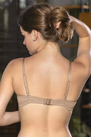 Straplez Zincir Detaylı Sütyen Cappucino (brf11190)