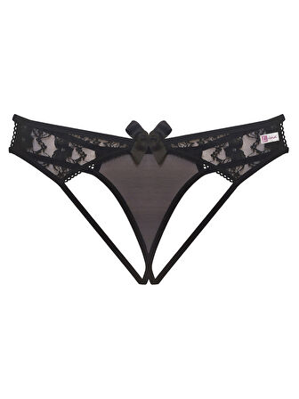 Azze  Arkası Açık Siyah  String Tanga