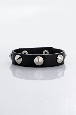 Gothic Punch Suni Deri Bileklik