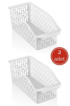 Flosoft 2 Adet Geniş Buzdolabı Sepeti, Mutfak Dolap İçi Düzenleyici Organizer 2’li Set (20x30x15cm)