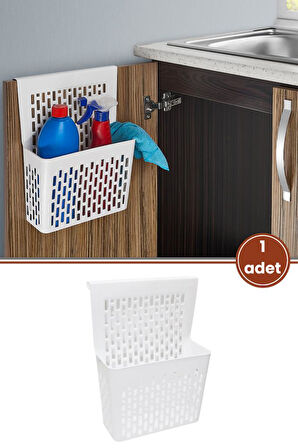 Dolap İçi Asılabilir Düzenleyici, Mutfak Banyo Dolap Kapağı Sepet Poşetlik Askılık Organizer 1 Adet