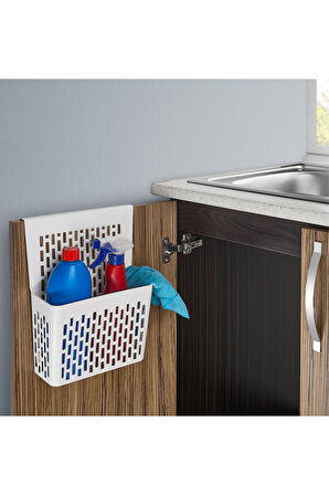 Dolap İçi Asılabilir Düzenleyici, Mutfak Banyo Dolap Kapağı Sepet Poşetlik Askılık Organizer 1 Adet